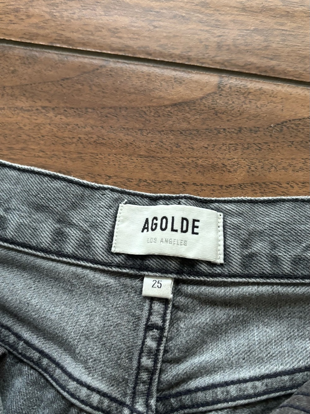 Agolde Washed Grey High-Rise Denim